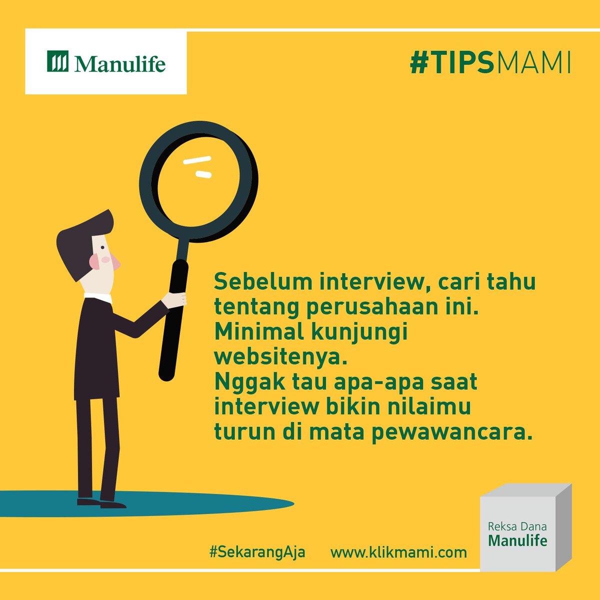 ManulifeRD's tweet photo. Ada yang besok akan mendatangi wawancara kerja? #TIPSMAMI ini patut dipertimbangkan. :) #SekarangAja https://t.co/QHIwAkxjQo