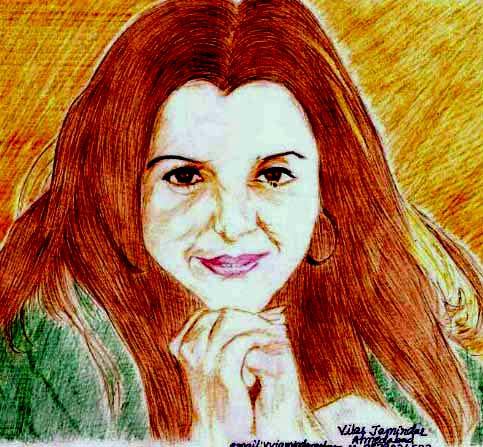 Happy Birthday to Farah Khan..sketch made up of you..hope you will like it 