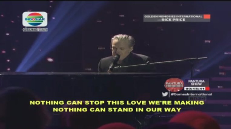Indosiar's tweet photo. Nothing Can Stop This Love we're making, nothing can stand in our way.. romantis banget ya lagu dari Rick Price #GomesInternational https://t.co/1nV4O63wqA