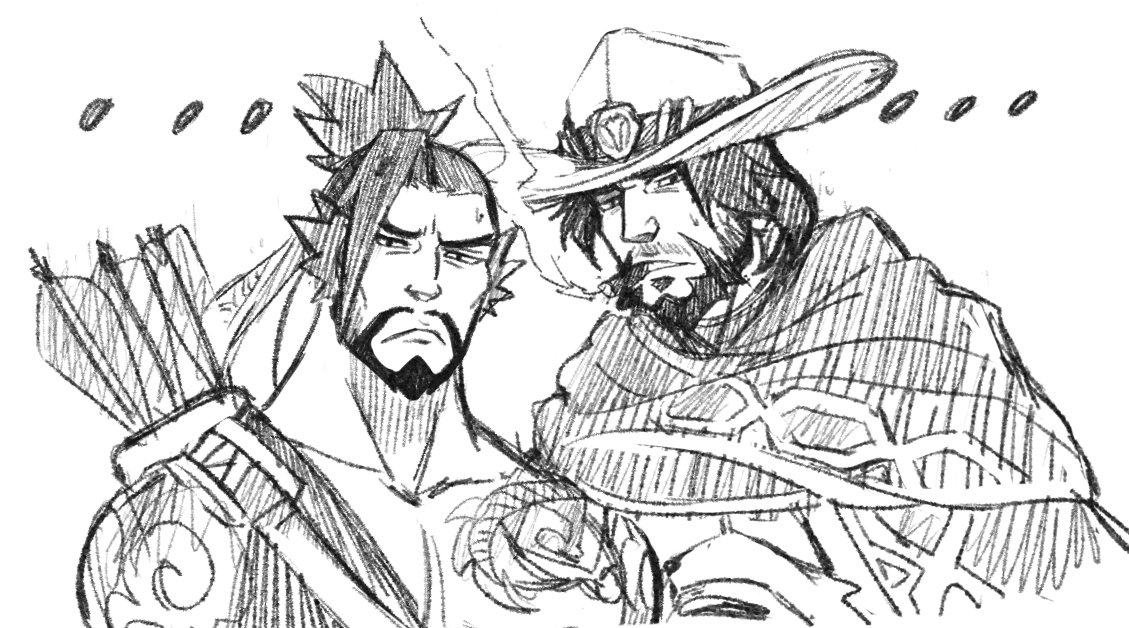 lenzi_art's tweet photo. Some Hanzo and McCree sketches~ https://t.co/xAss5REbiw