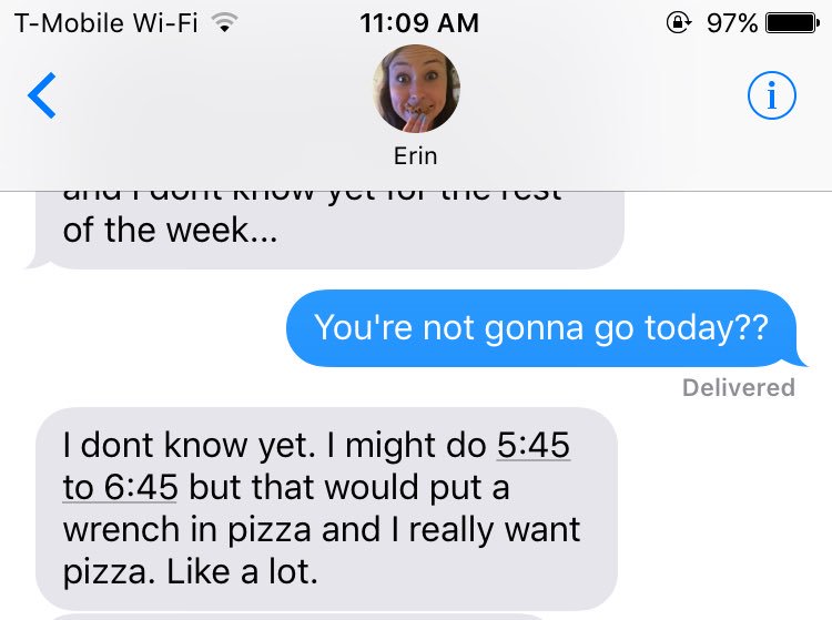 Well then, I guess we're having pizza tonight 🍕🍕