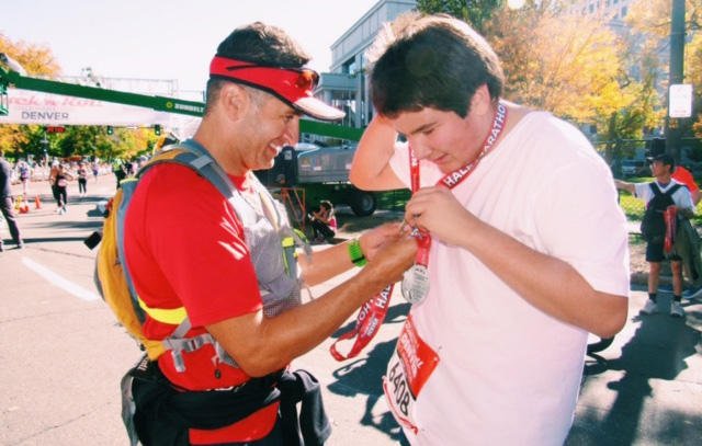 runnersworld's tweet image. This visually impaired ultrarunner has a new guide: his 15-year-old son with autism spr.ly/60188Pzqr