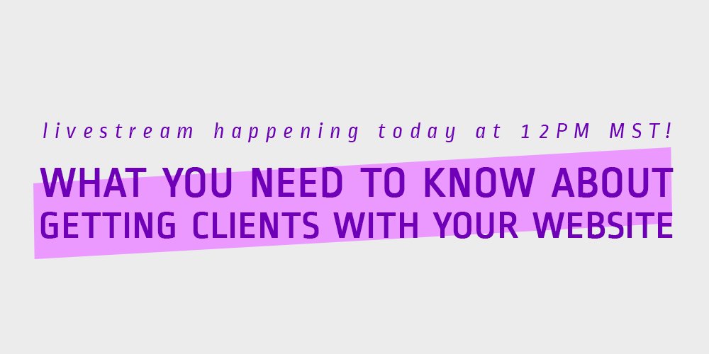 amberkandco's tweet photo. Join me on livestream in an hour as I talk about what you NEED to know about getting clients with your website >>> https://t.co/Ya0ZqcC1vO https://t.co/wNHaysQxAi