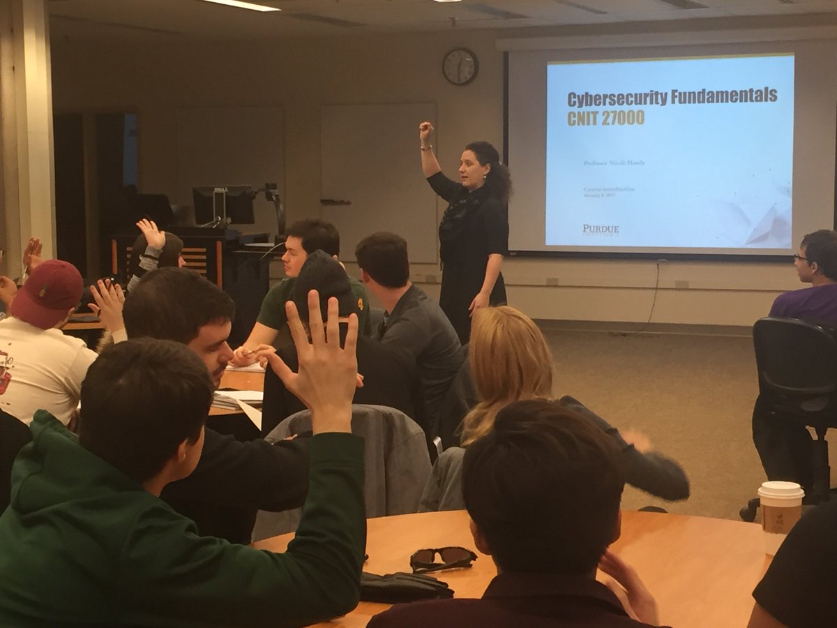 PurdueCIT's tweet image. Welcome back! Here is a sneak peak into one of our newest courses Cybersecurity Fundamentals taught by Professor Hands! #PurdueCIT