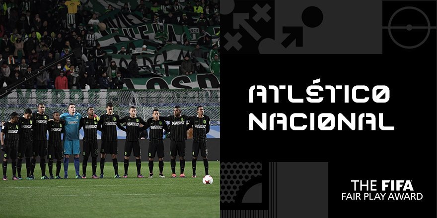 Bolanet's tweet photo. #LiveBolanet The FIFA Fair Play Award - Klub Atletico Nacional. Congrats! https://t.co/ViCJpzDgAC