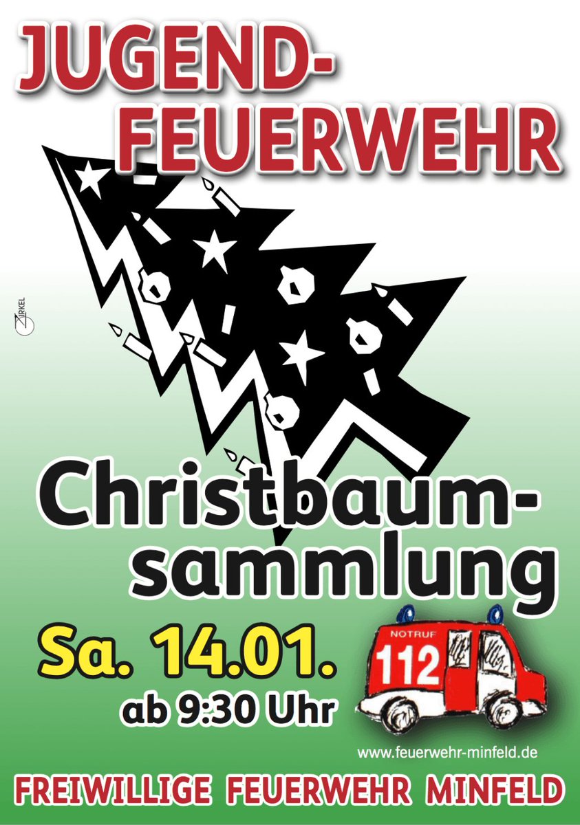 Christbaumsammlung der Jugendfeuerwehr am 14.01.2017 feuerwehr-minfeld.de/2017/01/09/chr…