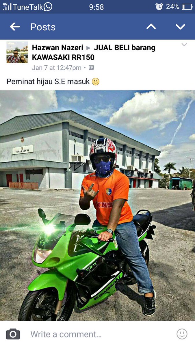 NazeriHazwan's tweet photo. Alhamdulillah...msih ramai lagi yg pkai set hijau S.E rupanya :)

#superkips #hujauSE #2strokelover https://t.co/D7AXVgixxV