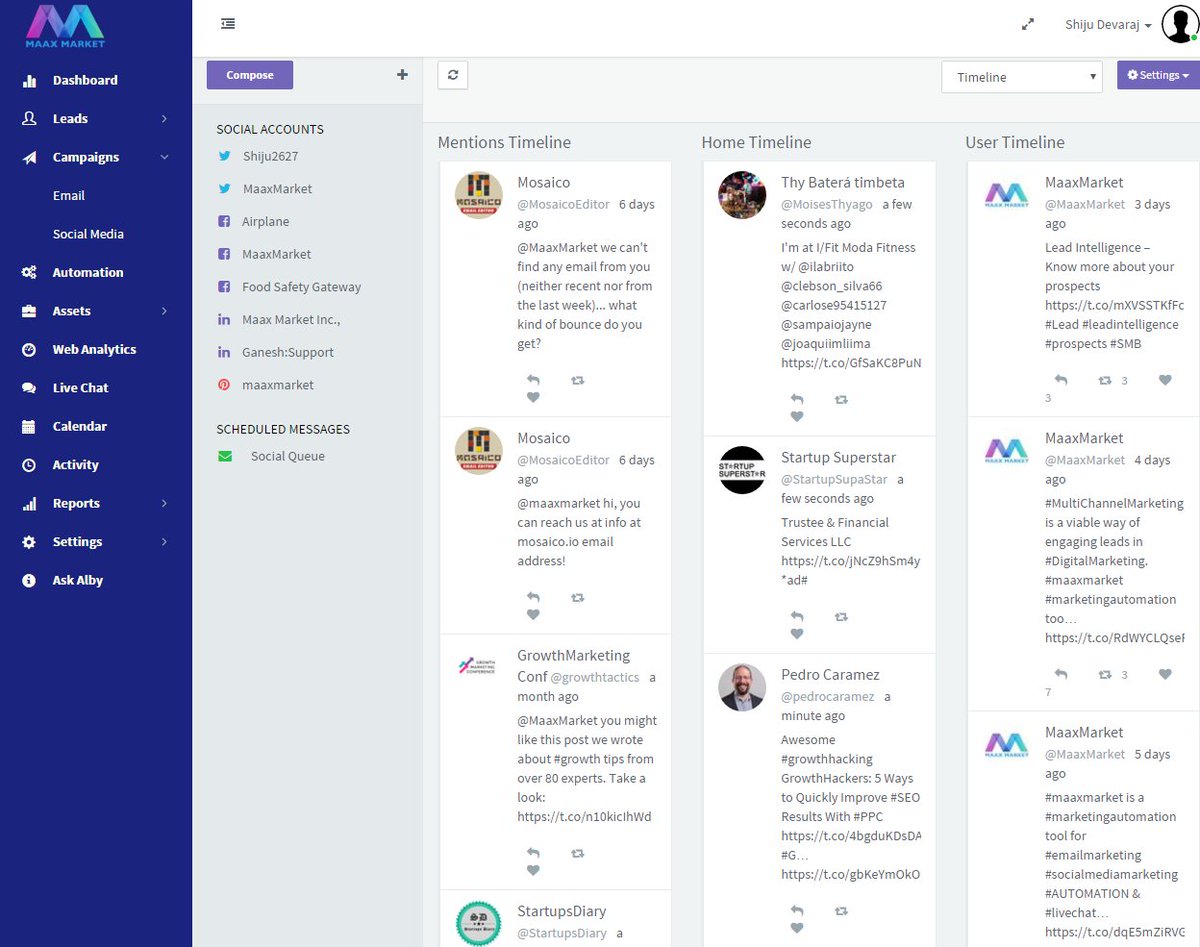 MaaxMarket's tweet photo. Get visible of your #timeline in a single column view #usertimeline #hometimeline #mentionstimeline. #maaxmarket #socialmediamarketing tool. https://t.co/7bxQycKWDl