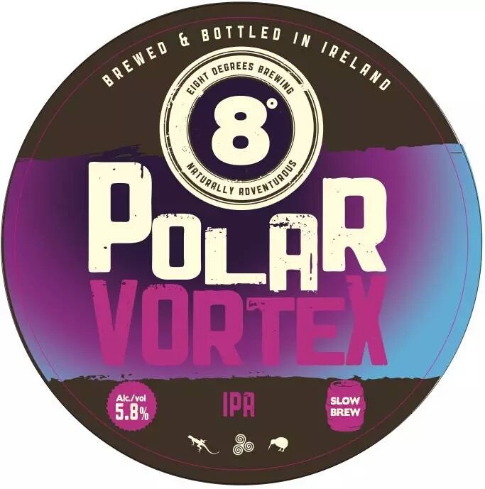davidrisso's tweet photo. Now pouring @Lock13Sallins, the beautiful @8degreesbrewing Polar Vortex IPA. Citra Single-Hop IPA and Full Irish IPA next in the queue. https://t.co/Aua6INj7mZ