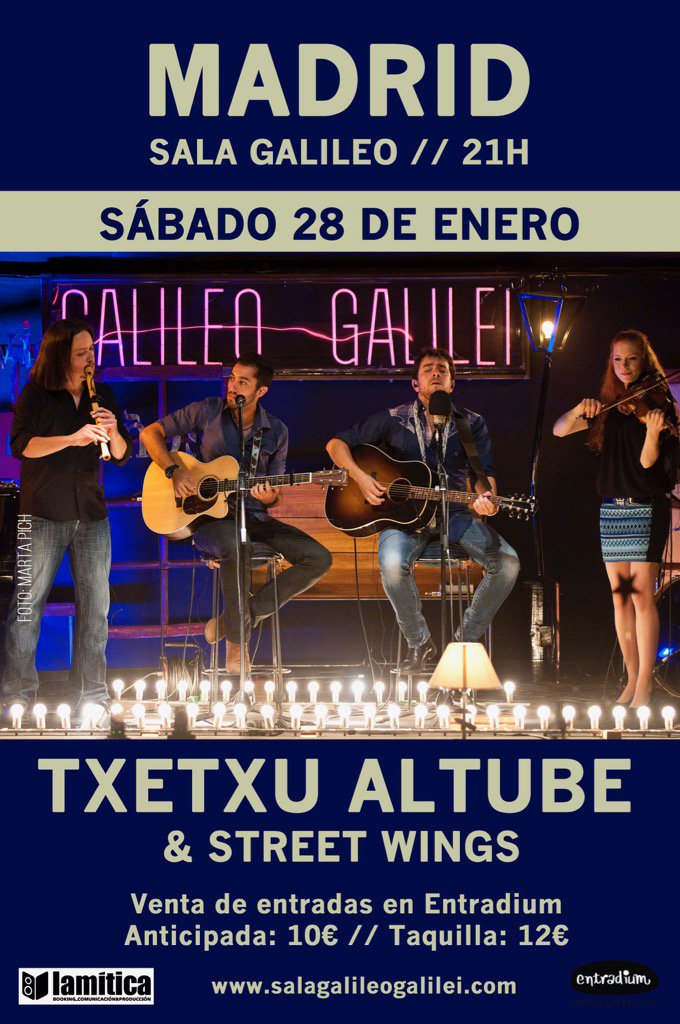El próximo 28 de enero, acompañado por <a href="/StreetWingsBand/">Street Wings</a> en la <a href="/salagalileo/">Sala Galileo Galilei</a>. Entradas en <a href="/entradium/">entradium</a>. #intensitour