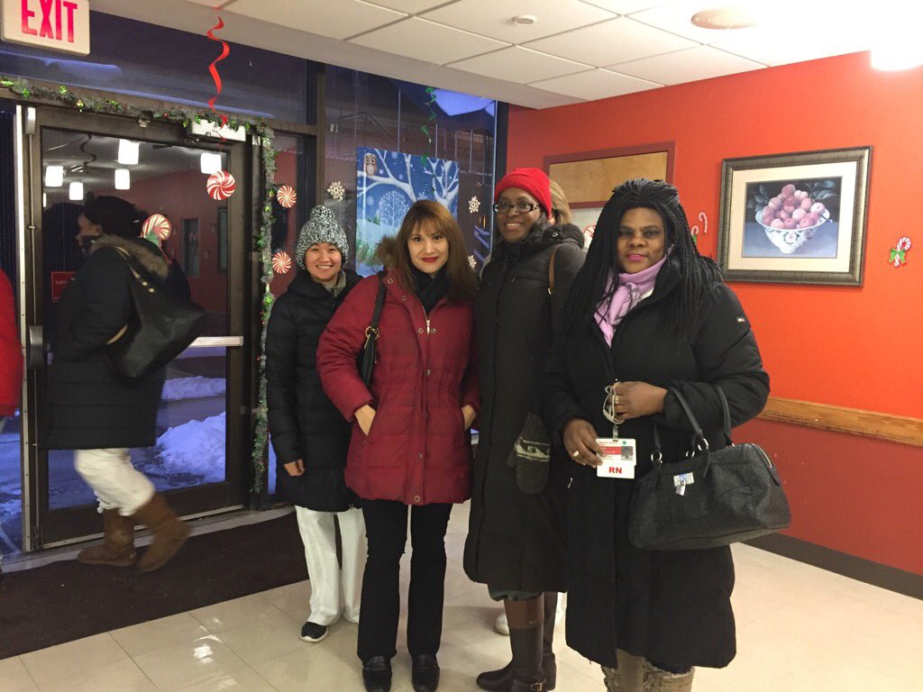 NYPQ staff bundled up for trip to Queens College. We're all CAREGIVERS!!'@NYPQueens