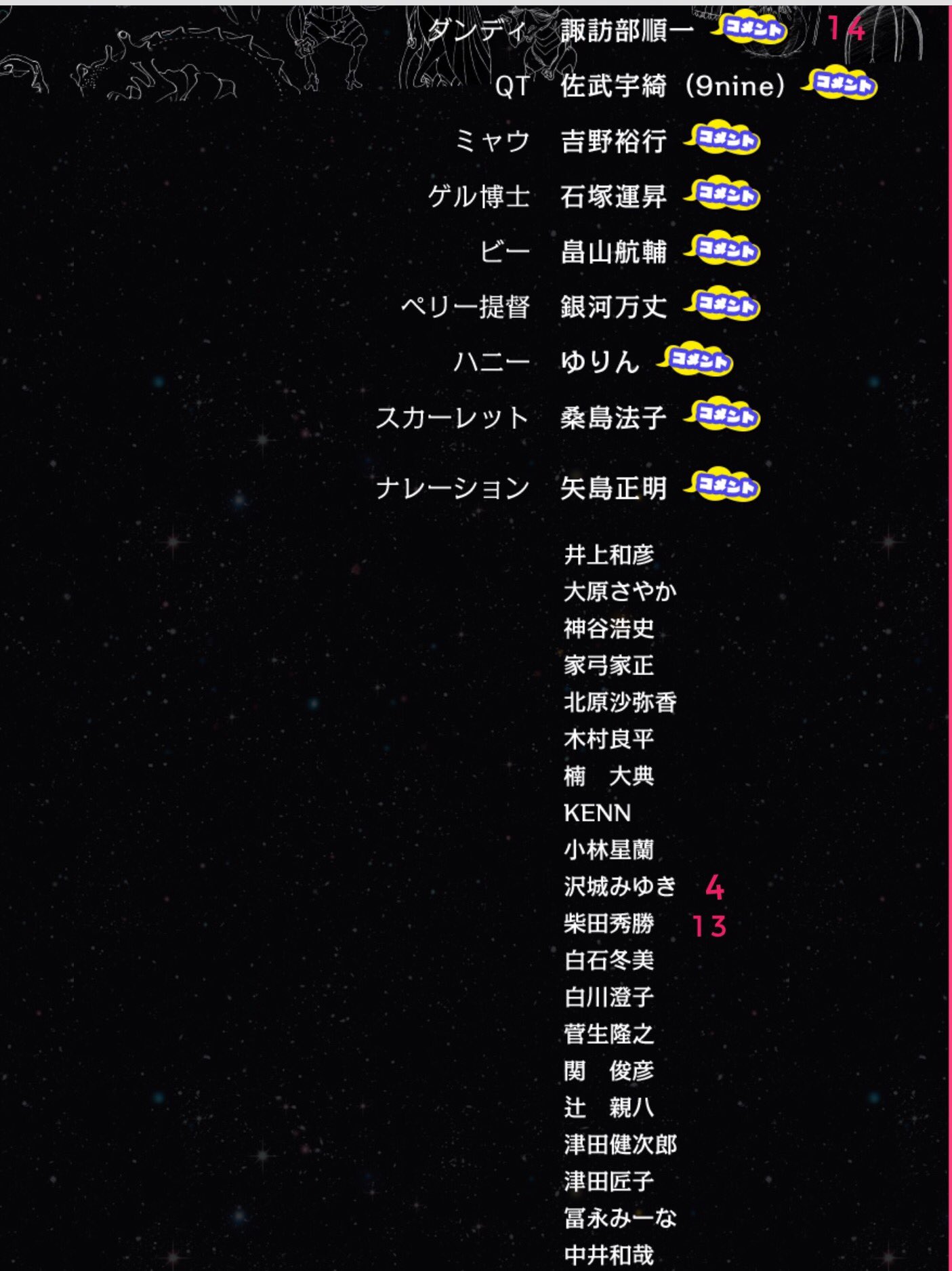 れおーね 声優が選ぶ声優総選挙が話題ですが ここでスペースダンディの声優陣を確認してみましょう T Co Ertdunz4 Twitter