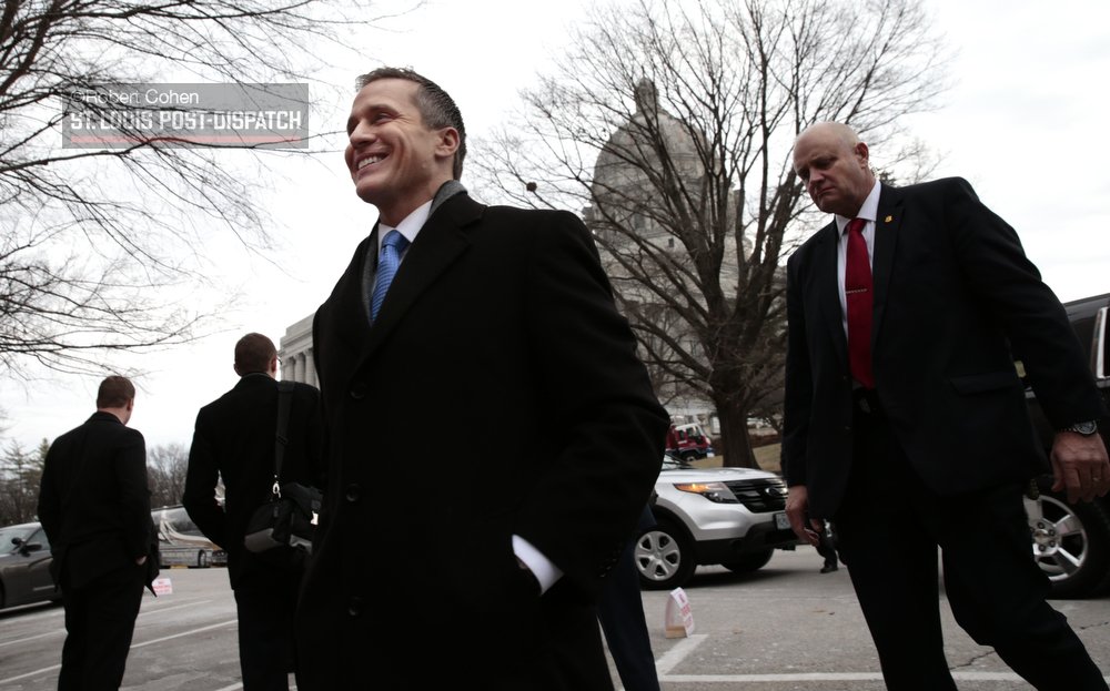 kodacohen's tweet photo. Gov.-elect @EricGreitens arrives for prayer service to begin inauguration day. #mogov #inaugration2017 https://t.co/MR6uZFnLuX