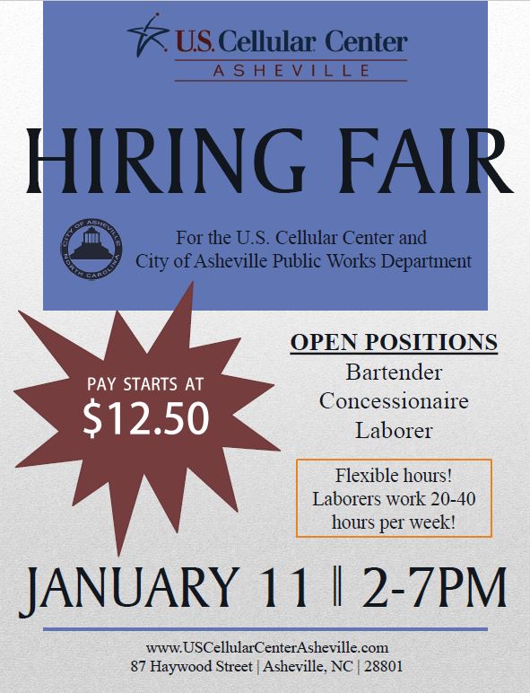 CityofAsheville's tweet photo. 60 jobs. That's how many openings the City of #Asheville has to offer during a hiring fair this week. #AvlNews #AvlJob #AvlHire https://t.co/JWA6YC6L07