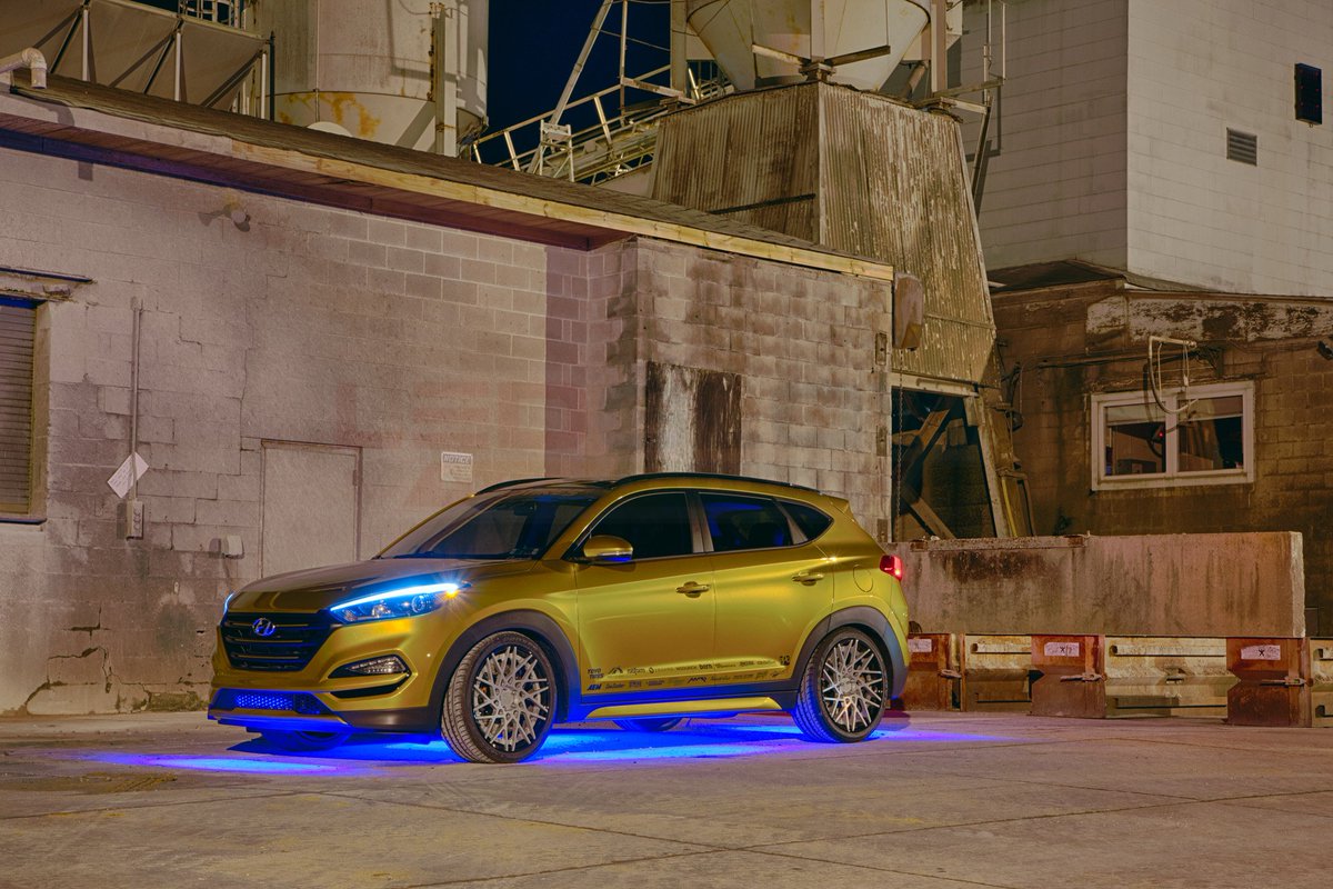 LEDGlow's tweet photo. Sneak peek from a shoot w/ @Gurnade &amp; @Lightnermotorsports @Hyundai Tucson w/ #LEDGlow's 7 Color Slimline Underbody! https://t.co/VA1Lhq22Kd https://t.co/4nR9rM9n1N