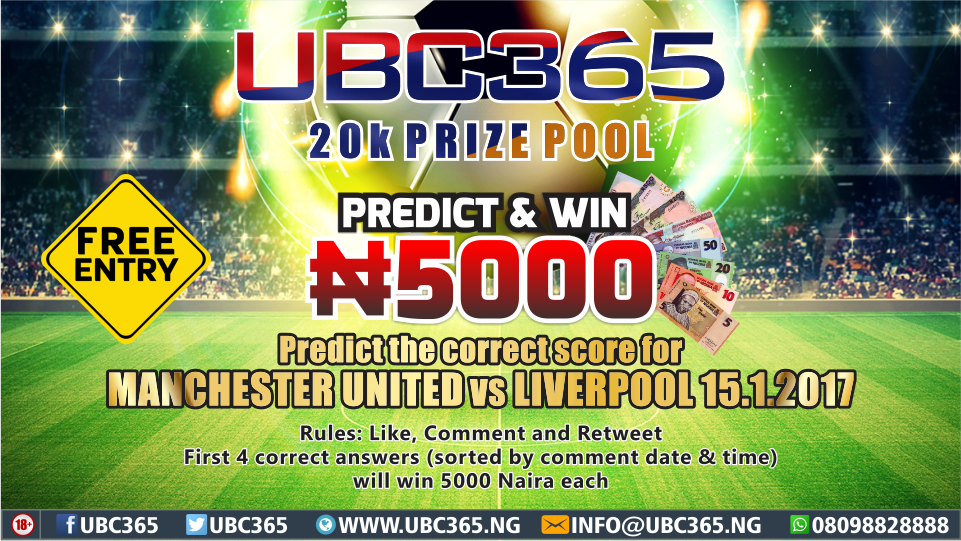 UBC365's tweet photo. Predict and Win. FREE ENTRY!!
Correct score ( 90 mins )
LAST CHANCE TO PREDICT : Before Kick-Off
1 Answer Per User https://t.co/cA7ikhHQkY