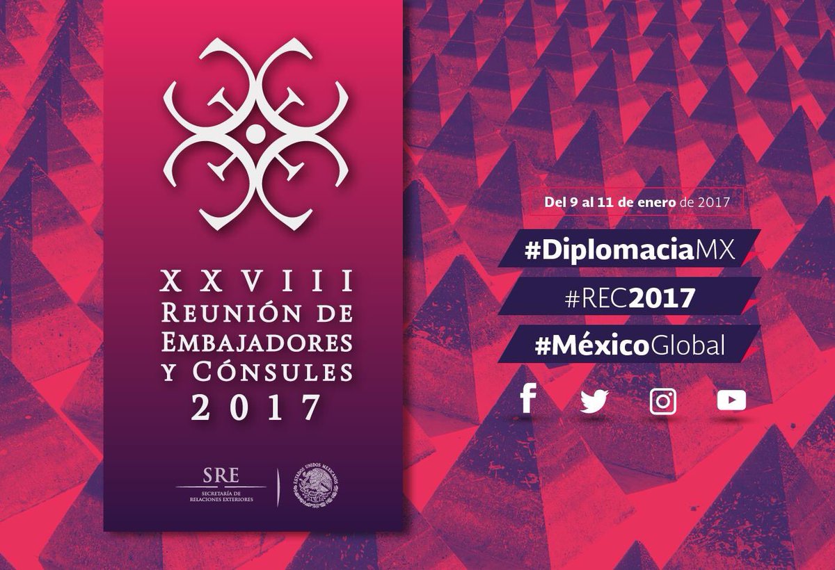 turismocdmx's tweet photo. La #CDMX sede de la XXVIII Reunión de Embajadores y Cónsules 2017. Bienvenidos. #REC2017 #DiplomaciaMX #MéxicoGlobal #MexicoCity https://t.co/frR4H6x9rH