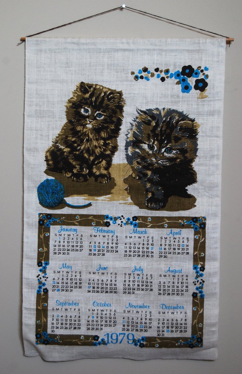 alisaamazingvtg's tweet image. Original 1979 Vintage Linen Cat Calendar - NOS 🐱😸😻
ebay.com/itm/1320594591…
#Cats #VintageKitchen #ModDecor