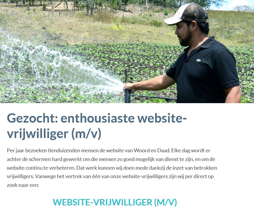 WoordenDaad's tweet photo. Wij zoeken een website-vrijwilliger. Lijkt jou dit wat? Of ken je iemand? Reageer meteen. #RT deze vacature gerust! https://t.co/wbkHlVLFbS https://t.co/EaJLLCawqR