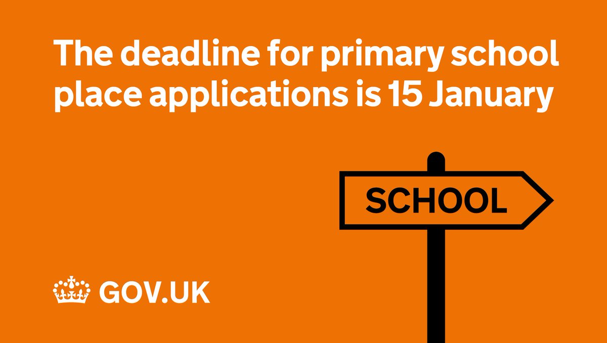 You have until 15 January to apply online for a state primary school
