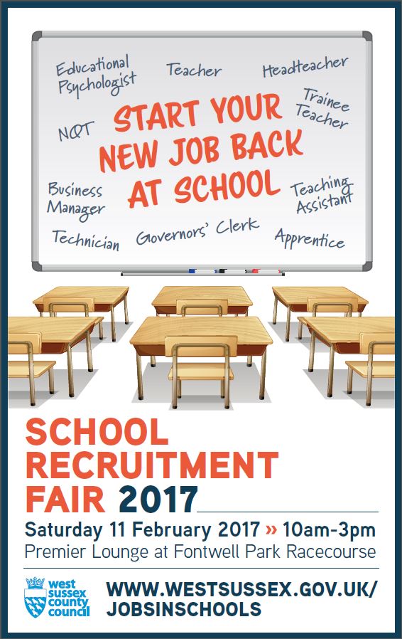 wslearning's tweet image. There are 284 West Sussex schools looking for someone like you. Visit the School Recruitment Fair on Sat 11 Feb: ow.ly/Xt9O307FQ83