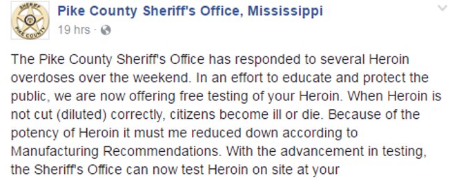 Pike Co. Sheriff's Department post on Heroin overdose has offended some.. what do you think? newsms.fm/pike-county-sh…