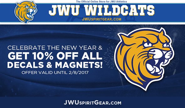 JWUPVDHOSP's tweet photo. Hey Wildcats, check this out! 10% off on decals and magnets at https://t.co/wmEKNvy3l6 Show off your #JWUspirit! https://t.co/1WJTOoTHHA
