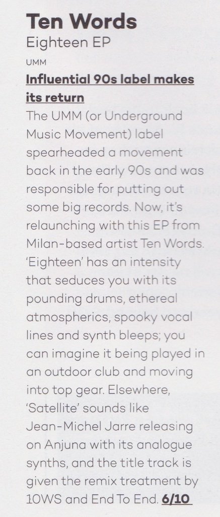 .<a href="/umm_records/">UMM Records</a> comeback release courtesy of @TenWords1 is reviewed in this month's <a href="/Mixmag/">Mixmag</a>