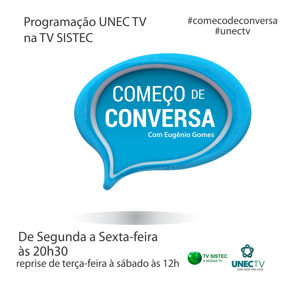 canalunectv's tweet photo. Começo de Conversa na TV SISTEC! #comecodeconversa #unectv #comvcpravc #tvsistec #unectvetvsistec #somosunec #unecnasredes https://t.co/IQcWnOiScP