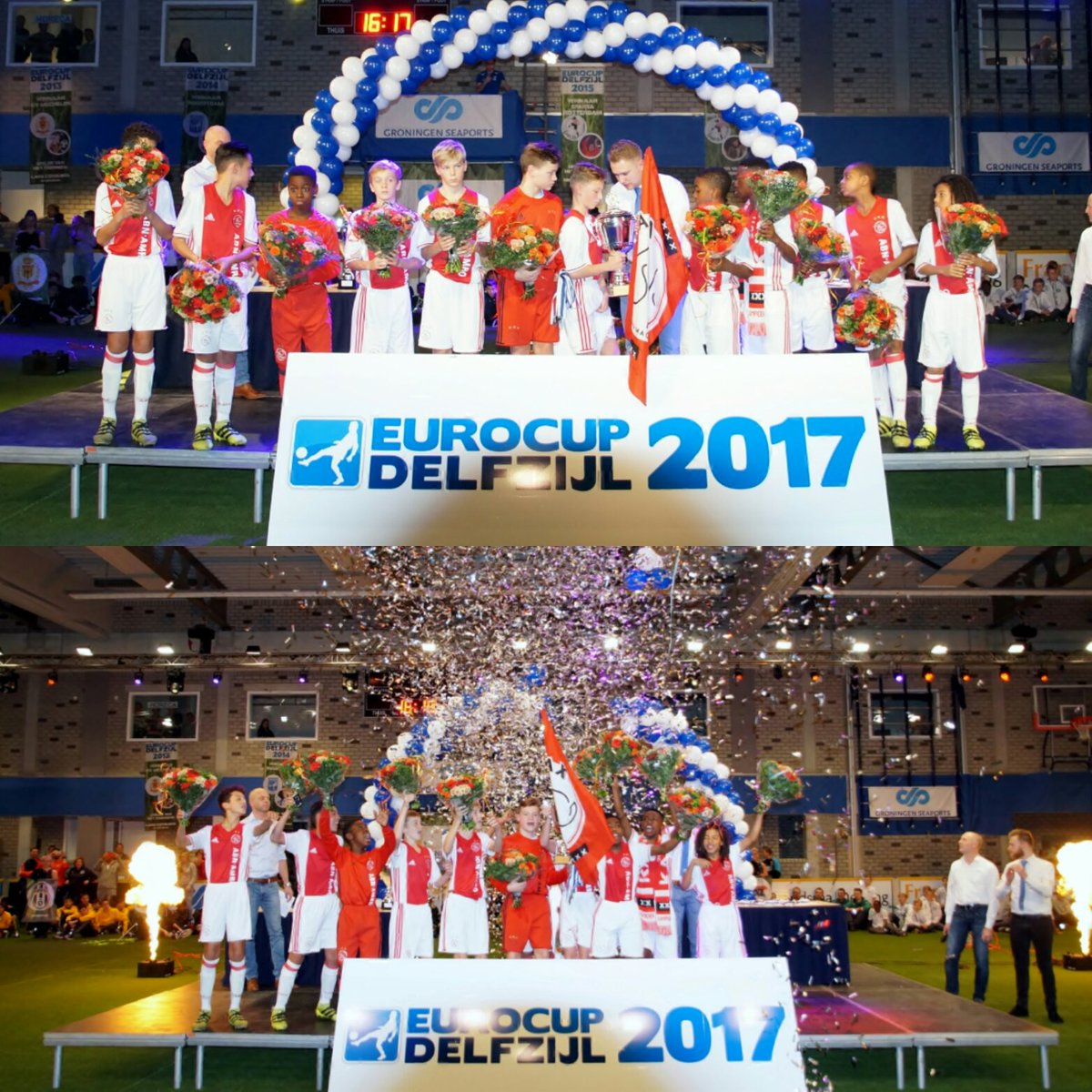 De finale van Eurocup Delfzijl 2017 werd gisteren gewonnen door Ajax. Ze wonnen met 5-3 van Chelsea.
 #Ajax  #Chelsea #ECD17