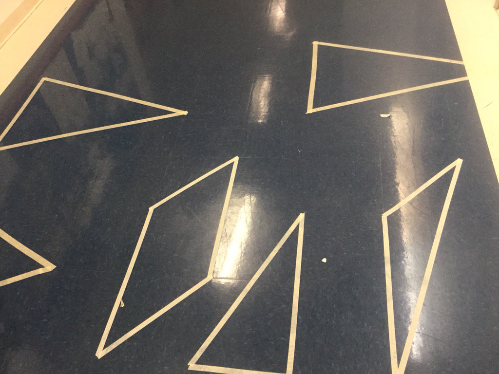 BISCLPYear5's tweet image. We're using the tiles on the floor rather than the squares in our math books today! #practicalmath #2Dconstructions
