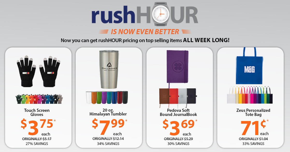 Now our rock bottom #rushHOUR prices are available starting on Monday each week! Check out these deals of the week. bit.ly/2iVn4iA