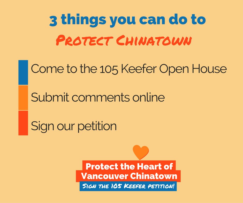 3 Things You Can Do to Protect #ChinatownYVR (via Chinatown Concern Group)
facebook.com/chinatownconce…
#105Keefer #SaveChinatownYVR #vanre