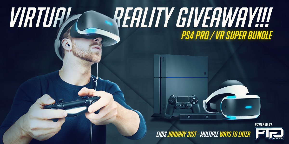 PS4 PRO / VR SUPER BUNDLE GIVEAWAY! 
Enter Here: gleam.io/29aAY/virtual-…
Winner picked Jan 31st - Powered by @PTFOCast RT