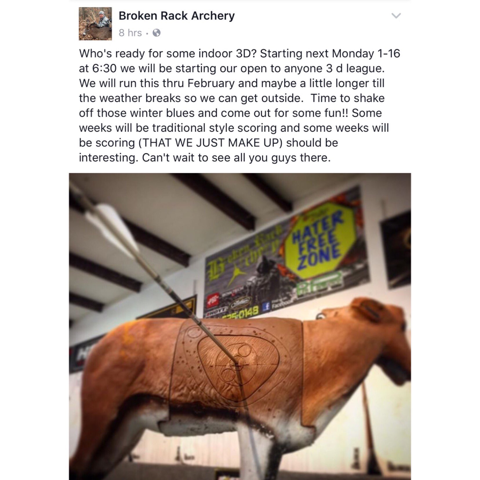 Golden Hawks Archery on Twitter "Broken Rack open 3D League starting 1