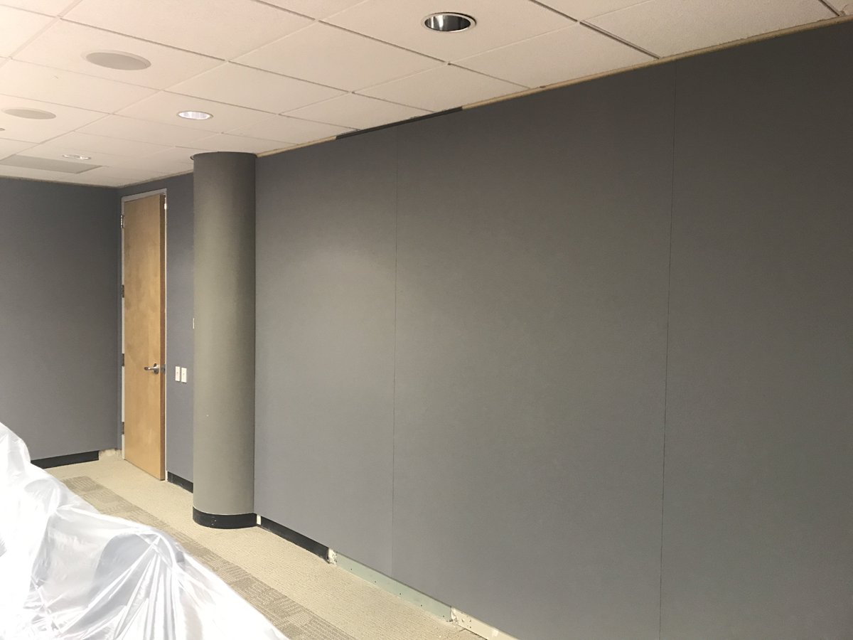 Acoustic_Panel's tweet image. Newly completed walls in this cooperate conference room. Acoustics and stretch fabric by Acoustic Finishes, @Acoustic_Panel