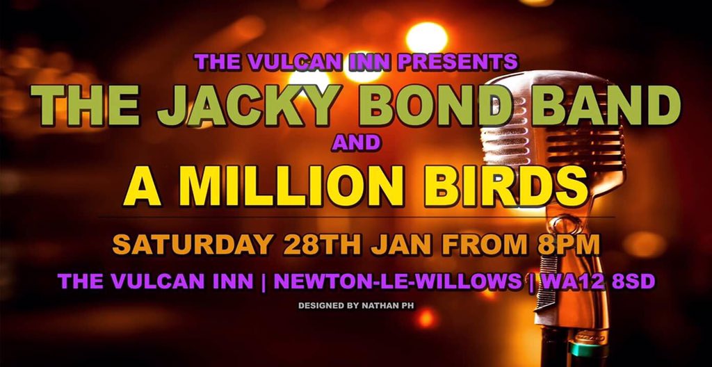 vulcan_inn's tweet photo. @AMillionBirds @jackybondband #greatbands #livemusic #28jan #8pm https://t.co/FivHniccv2