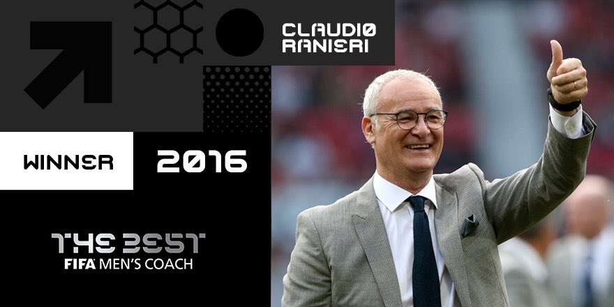 Claudio Ranieri eletto migliore allenatore dell'anno "The Best FIFA 2016"