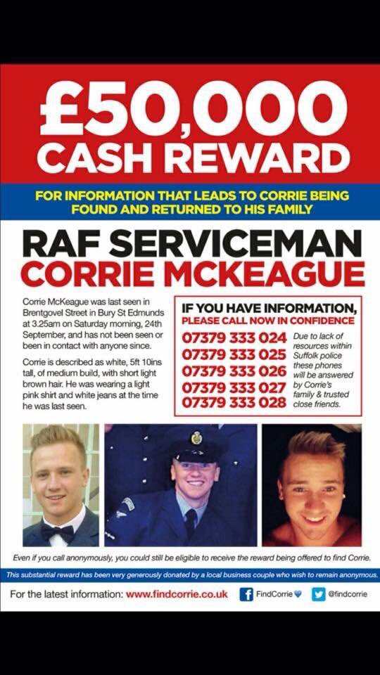 NikkiBrown74's tweet image. @TheTonyHadley RAF Serviceman Corrie McKeague has been missing for over 3 months now. Please help, please retweet 
#FindCorrie 💙💙💙