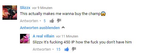 s0rro's tweet photo. Youtube Comments after #WarwickRework Champion Teaser https://t.co/9hsIcHG8Nq