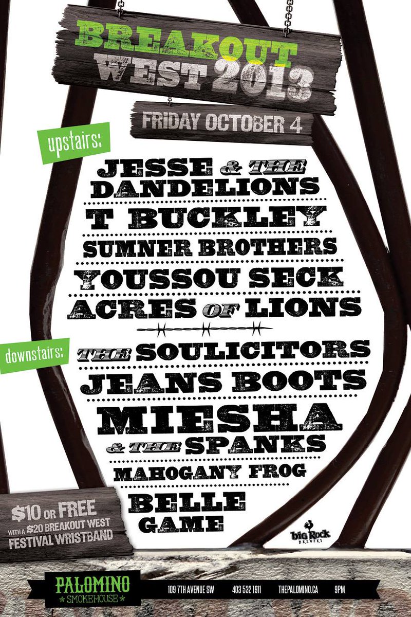 jessedandelion's tweet photo. Poster Tuesday! Throwback to when we played Breakout West in Calgary - Oct 4 2013 #postertuesday https://t.co/TM39vlATTV