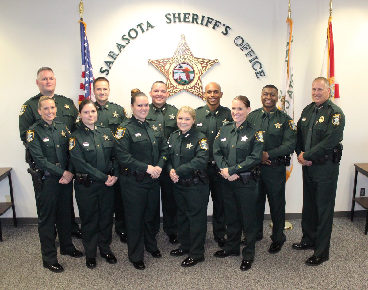 SarasotaSheriff's tweet photo. Please help us congratulate & keep safe the ten new deputies sworn in today by Sheriff Knight! #SCSOService https://t.co/GFSFGRR8jt