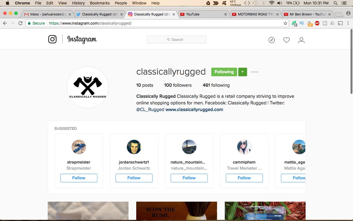 <a href="/CL_Rugged/">Classically Rugged</a> boom, i just became your 100th follower. Have and awesome week ahead #shaving #socialmedia #networking