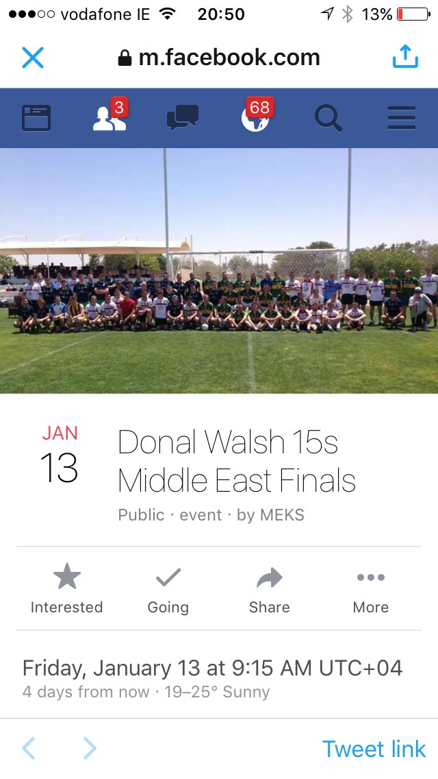 Donal_Walsh_'s tweet photo. @ADNaFianna @SharjahRugby @Gerdie77 @DubaiCeltsGAA @MEKS_2014 Supporting @DonalLiveLife yet again, thanks @radiokerry @rte @Traleetodaynews https://t.co/tvvrBGNeij