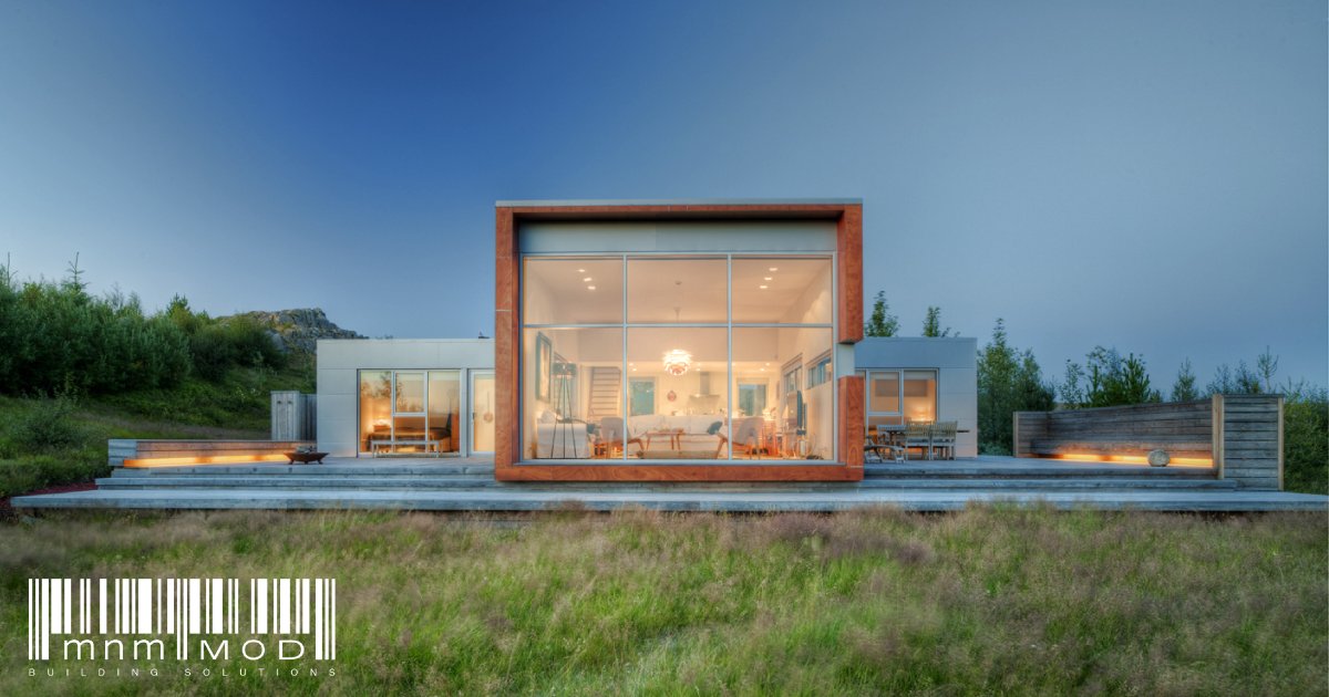 This mnmMOD home brings waste-reduction of pre-fab panels to elegance and infinite possibility of custom design. #architecture #netzero