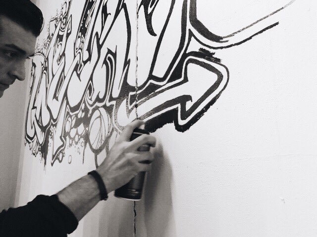 We_Create_Media's tweet photo. What do you do when you have blank walls at the office? You tag them, that's what. 

#wecreatemedia #graffiti https://t.co/u1GWEHkr6u