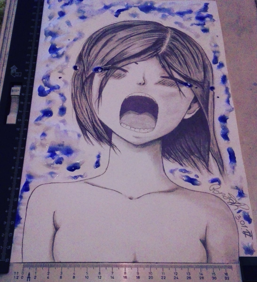 RonjaSaRe's tweet photo. #AnimeArt #AnimeWinter2017 #anime_girl #anime #manga #animedraw #drawing #draw #cry #Blue https://t.co/aWMNSIi8f1