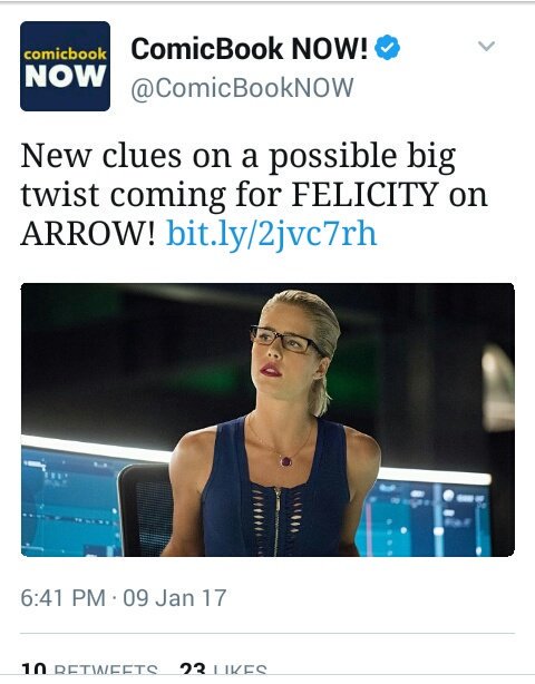 MsLyraHale's tweet image. SHOW ME these big twists &amp;amp; dark days ahead for Felicity Smoak. Don't TELL ME afterwards in a string of tweets @CW_Arrow. #HopeStillAlive