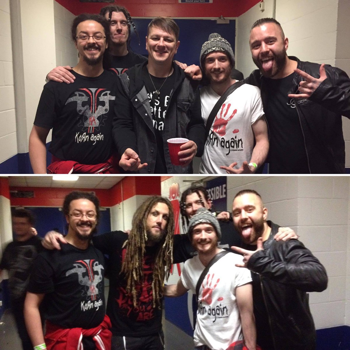 TriXtaDesign's tweet image. Can't believe my #tshirt design landed into the hands of @RayLuzier1, @brianheadwelch &amp;amp; @fieldyofficial from @Korn ! Thanks @KornAgain #korn
