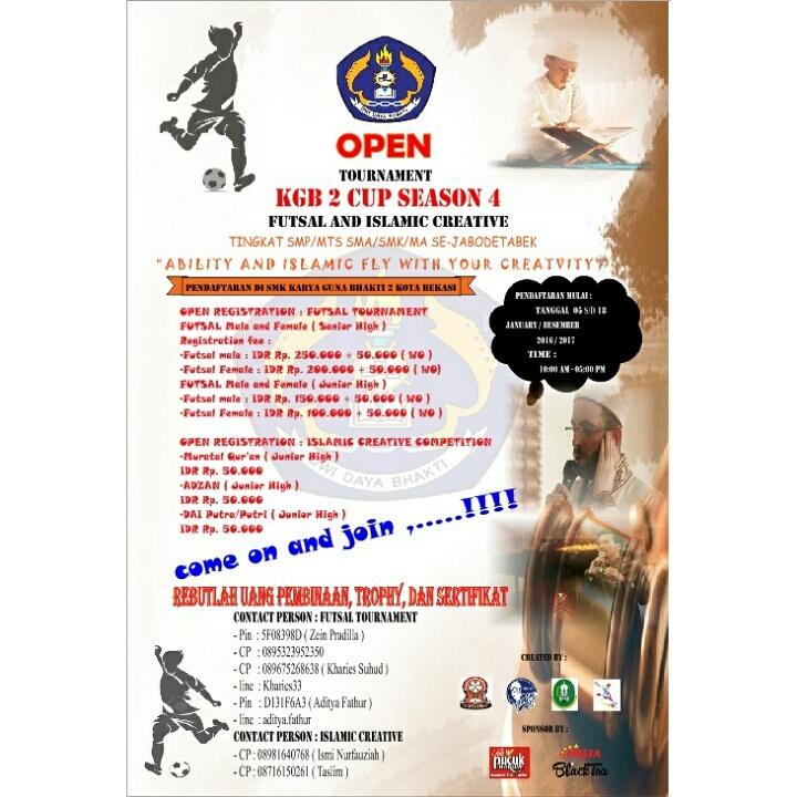 KGB 2 Cup Season 4!
Daftarkan sekolah Kalian segera!